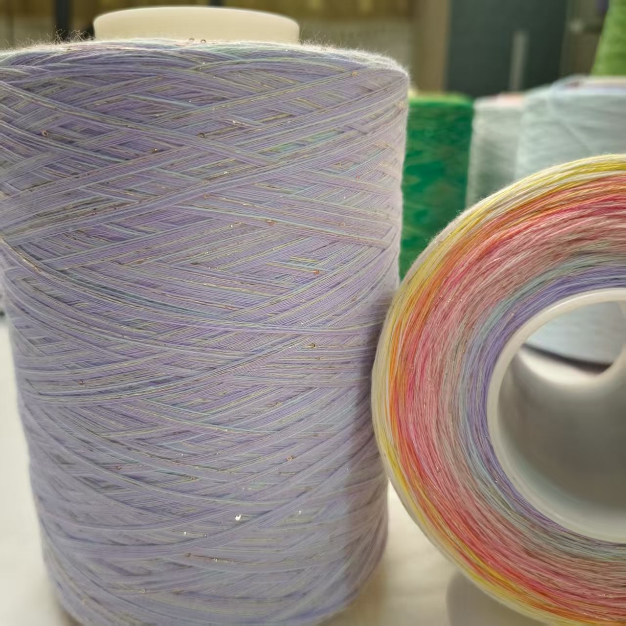 亮丝亮片蛋糕线毛线团丝线八股手工手编细线棉线编织线