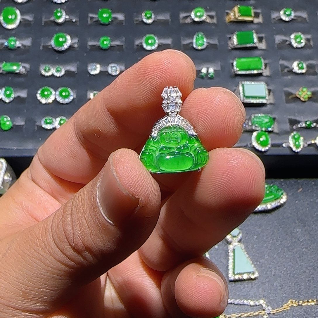 翡翠银S925镶嵌颈饰