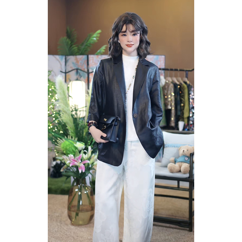 【极简风大牌范儿时尚西装】桑蚕丝香云纱新款外套