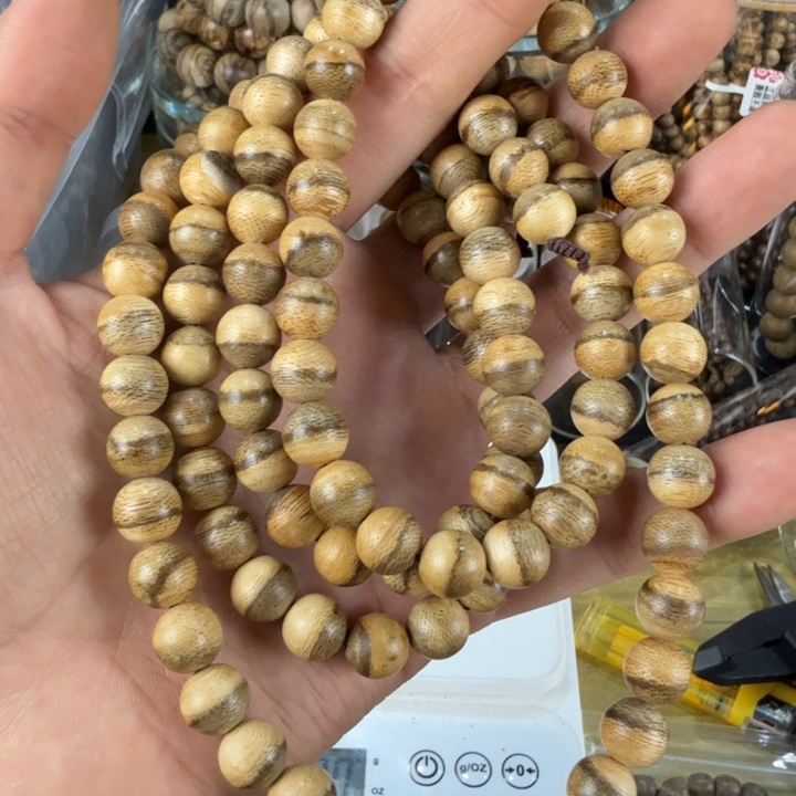 沉香手串10mm印尼达拉干花珠108颗