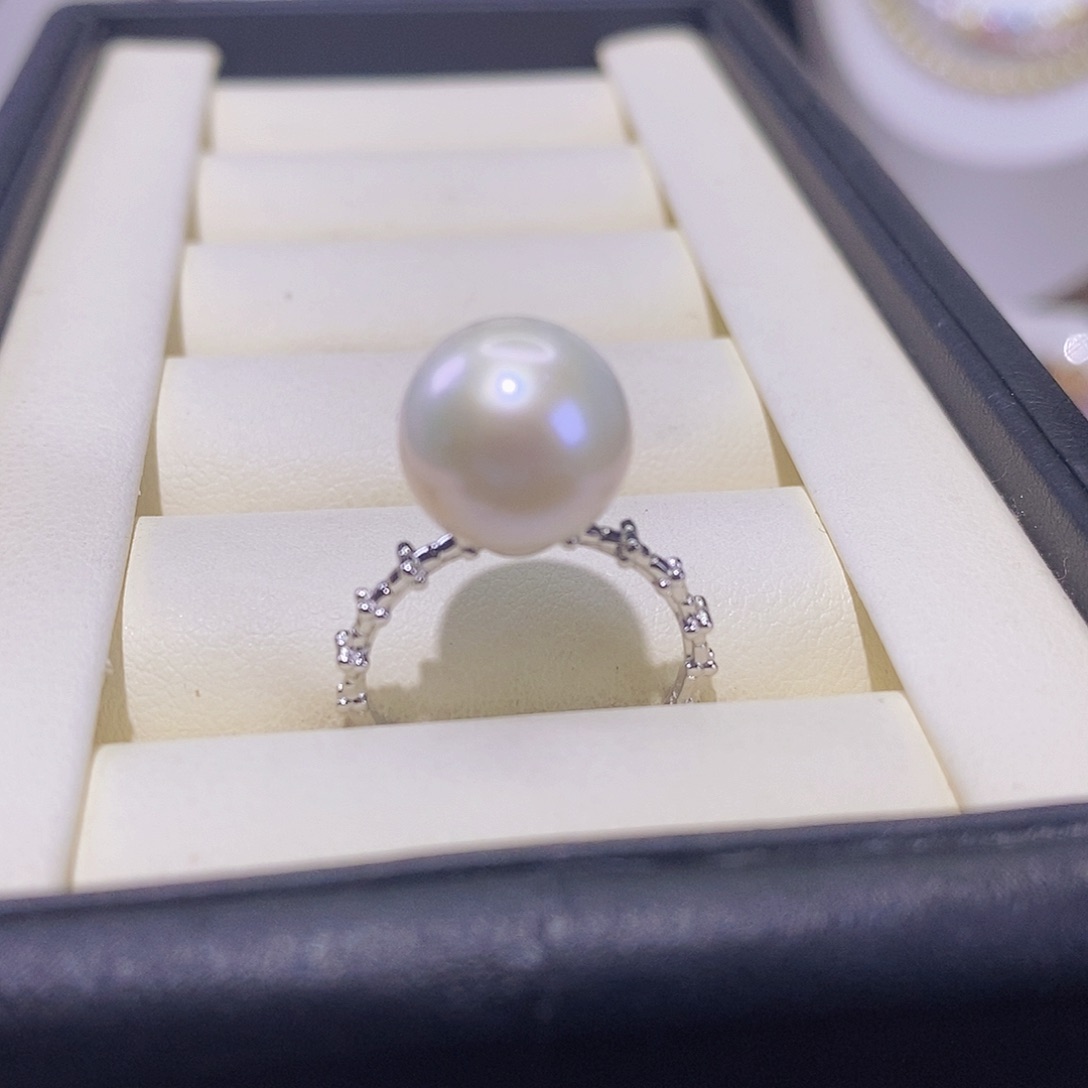 淡水珍珠戒指银S925镶嵌