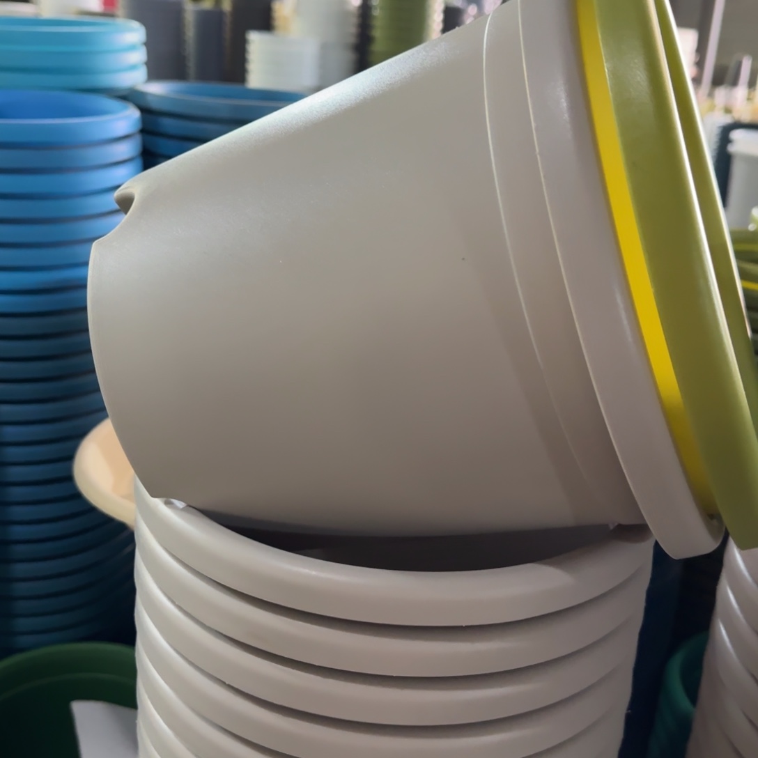 树脂四季盆4#无拖灰白微瑕8