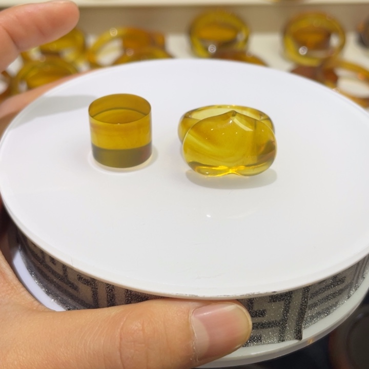 琥珀手镯未镶嵌爱心戒指内径20/21-22