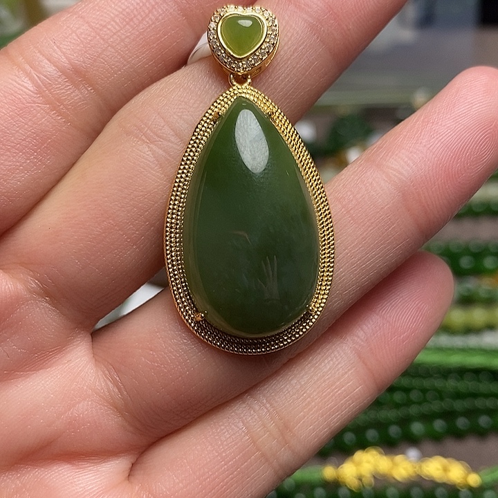 和田玉银S925镶嵌颈饰