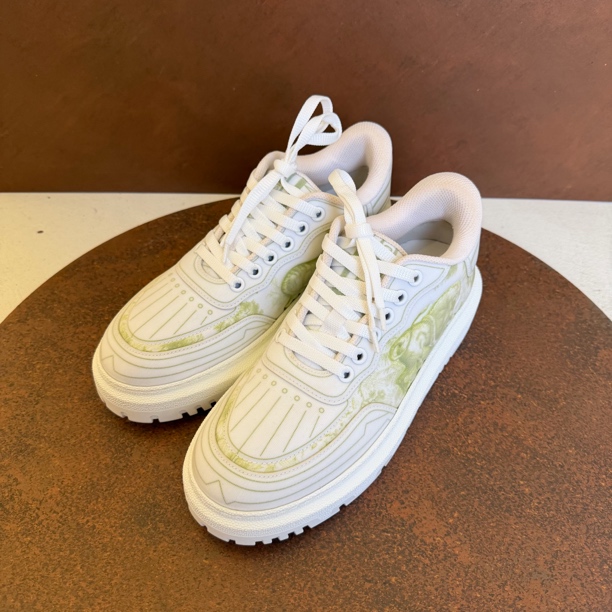 99新 DIOR/迪奥 白绿配色动物园系列板鞋/37码