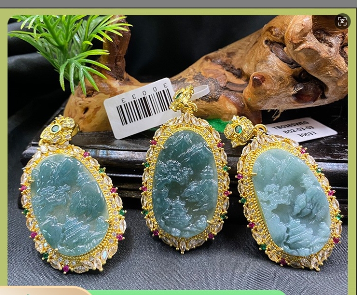 翡翠A货时尚山水吊坠多样性发其一 GS-30033-MH-03