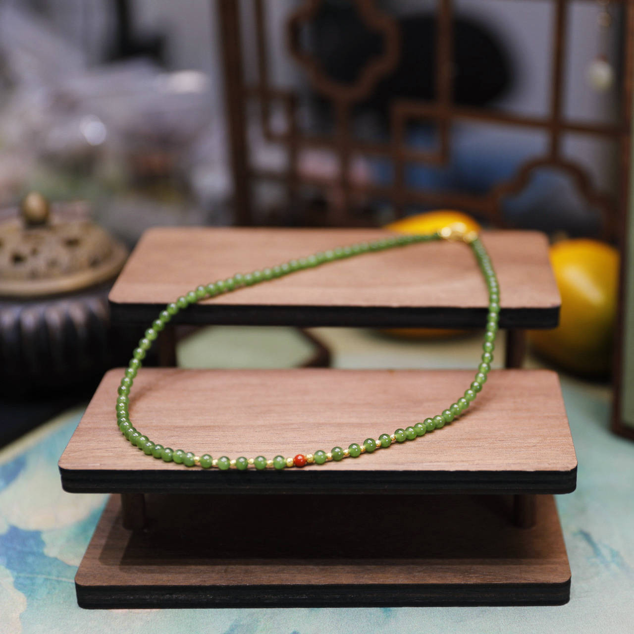 天然碧玉单圈项链南红925银镀金配件4MM百搭时尚锁骨链2025年店铺