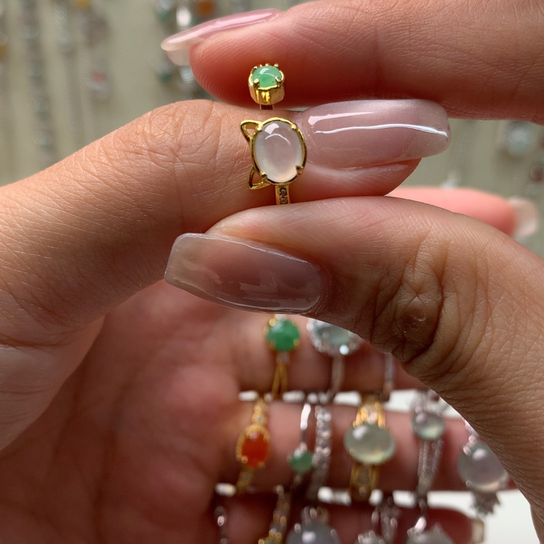 翡翠银S925镶嵌吊坠(不含链)戒指33