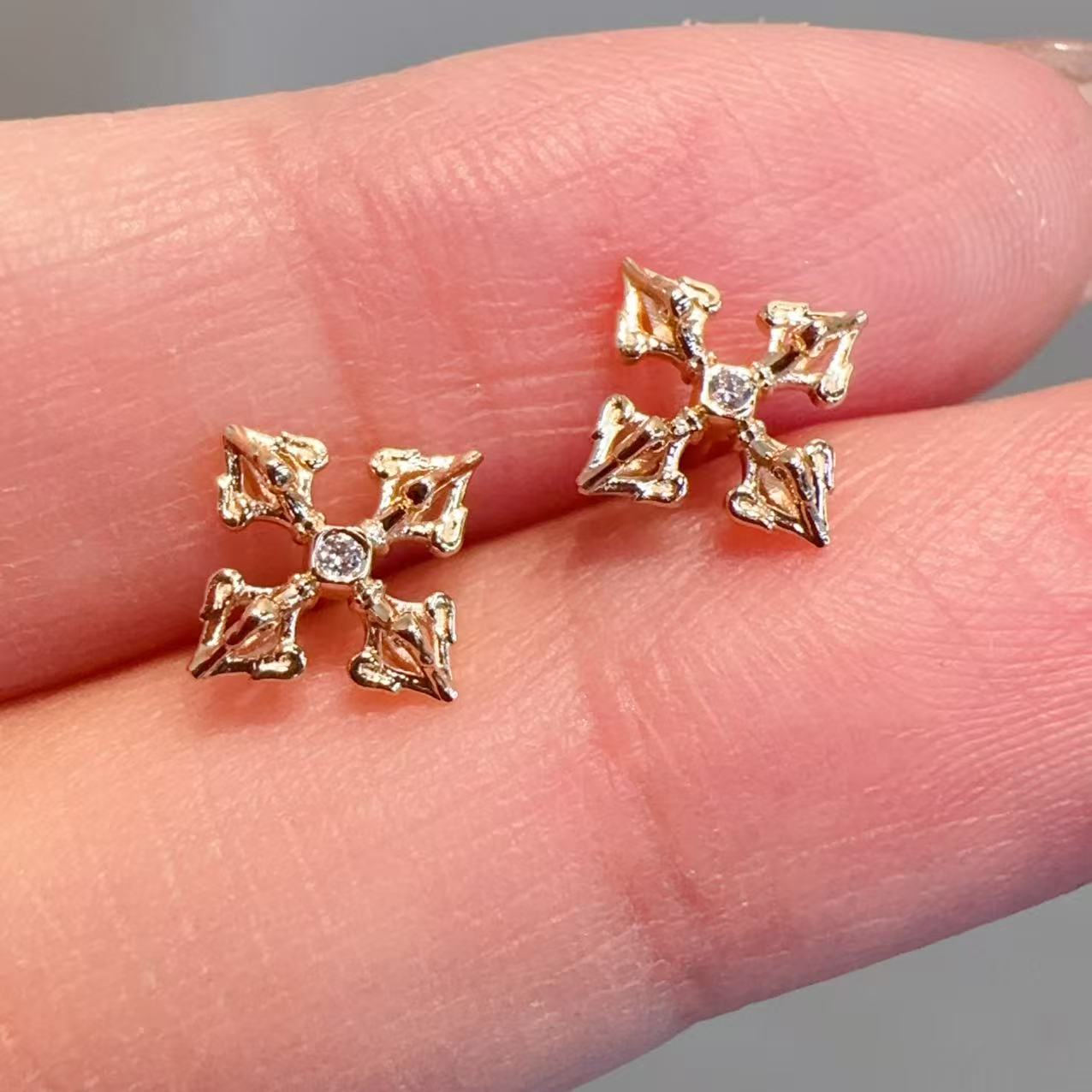 【小晗专属】金刚杵钻石耳钉 气质简约经典精致 多样性发一