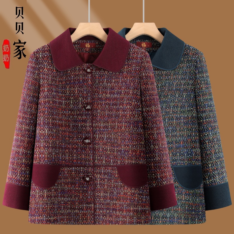 中老年人秋装上衣妈妈新款外套中老年春秋60老太太奶奶洋气衣服女
