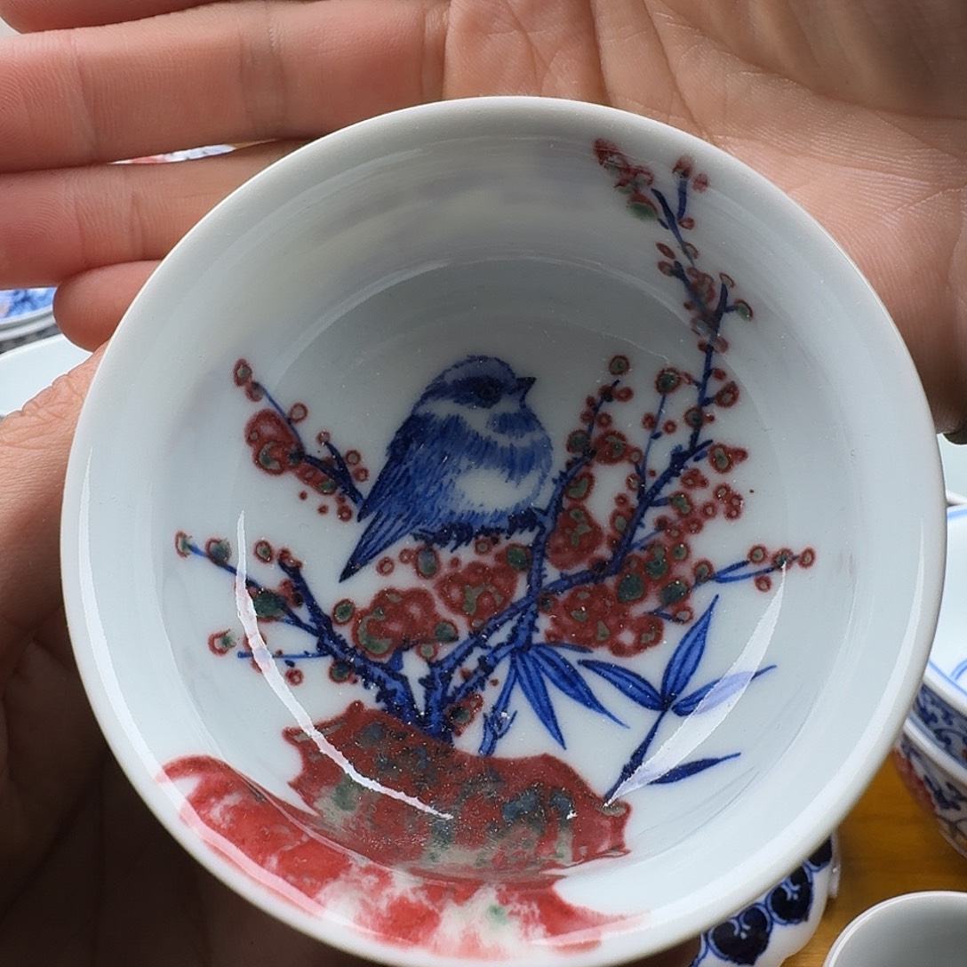 青花釉里红卢氏杯