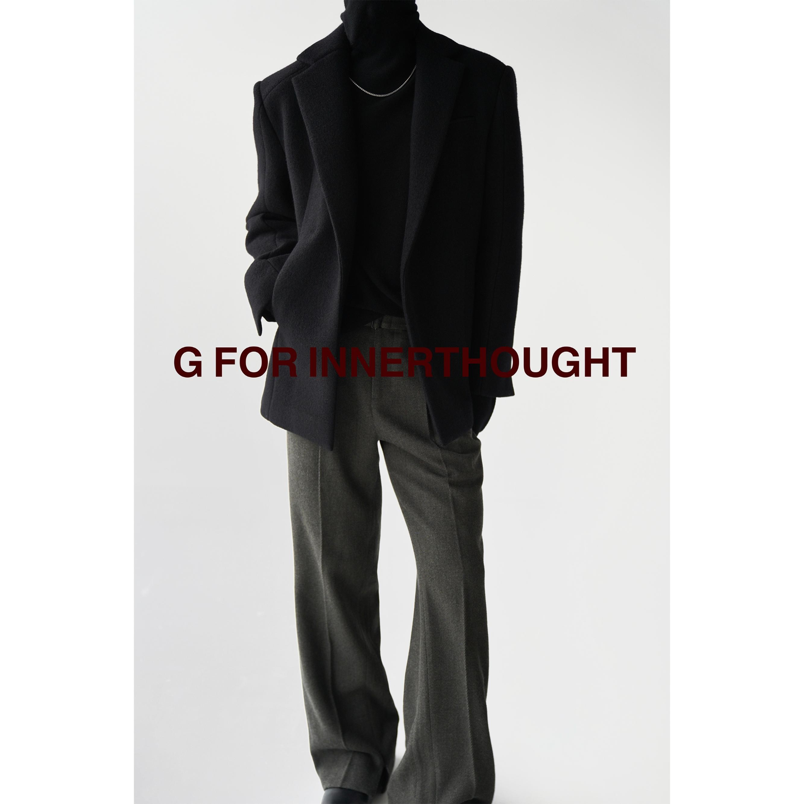 G FOR INNERTHOUGHT|进口复合挺括针织羊毛呢宽肩JI简直身西装
