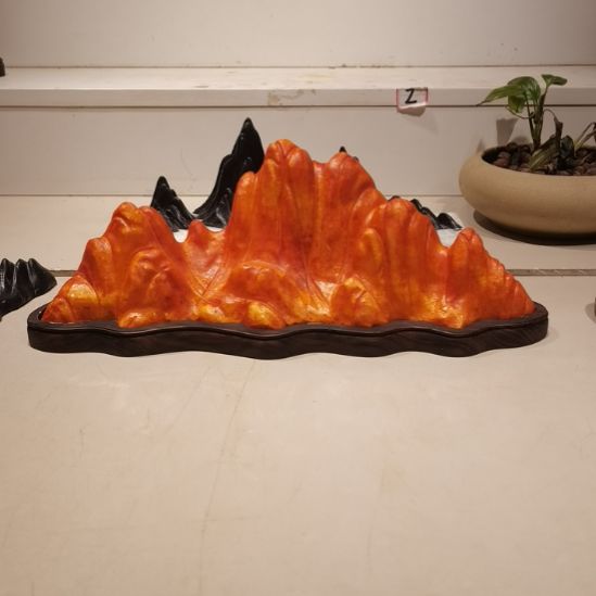 新***闻砖雕灵璧石摆件山峰摆件