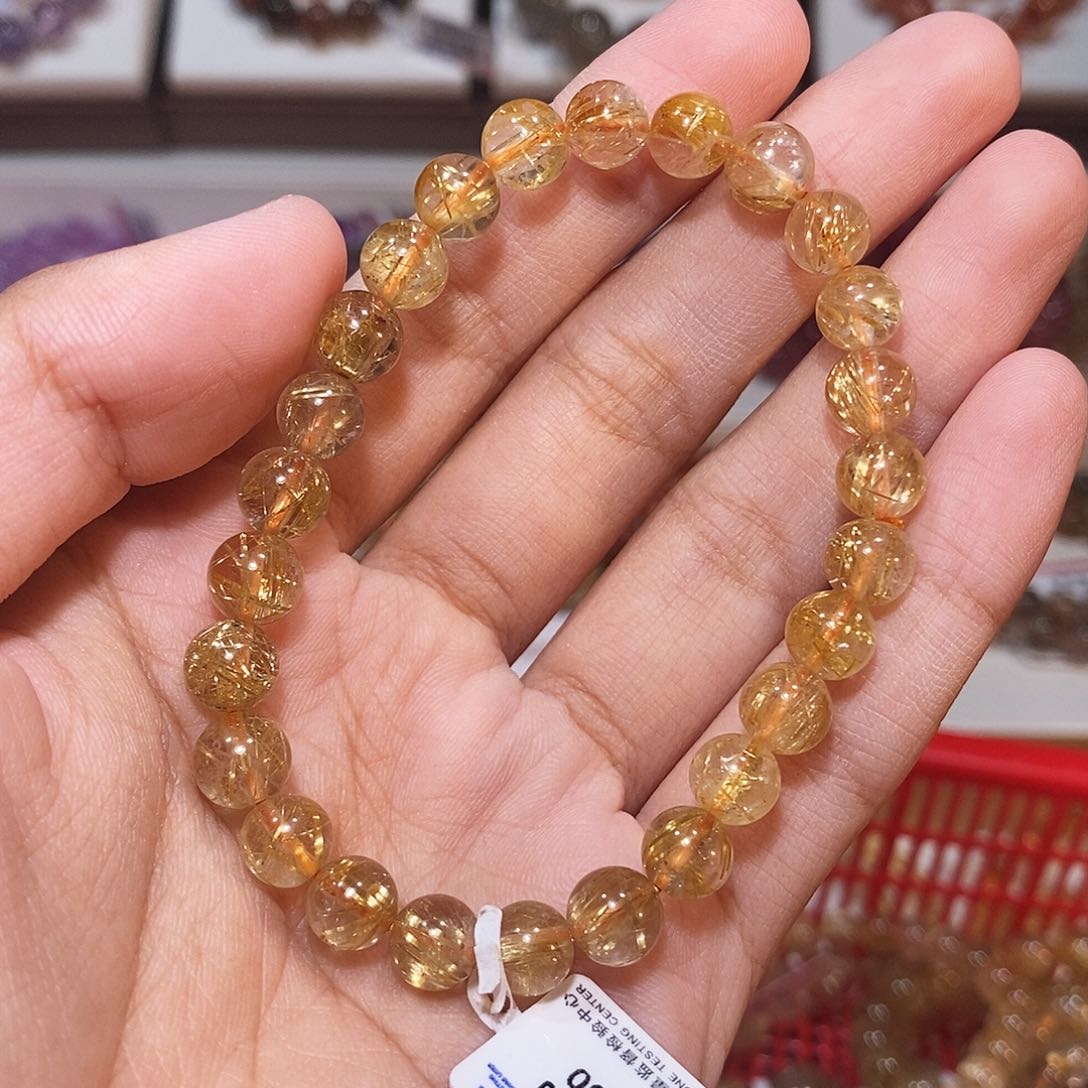 A***U发晶手链未镶嵌烟花发晶7mm