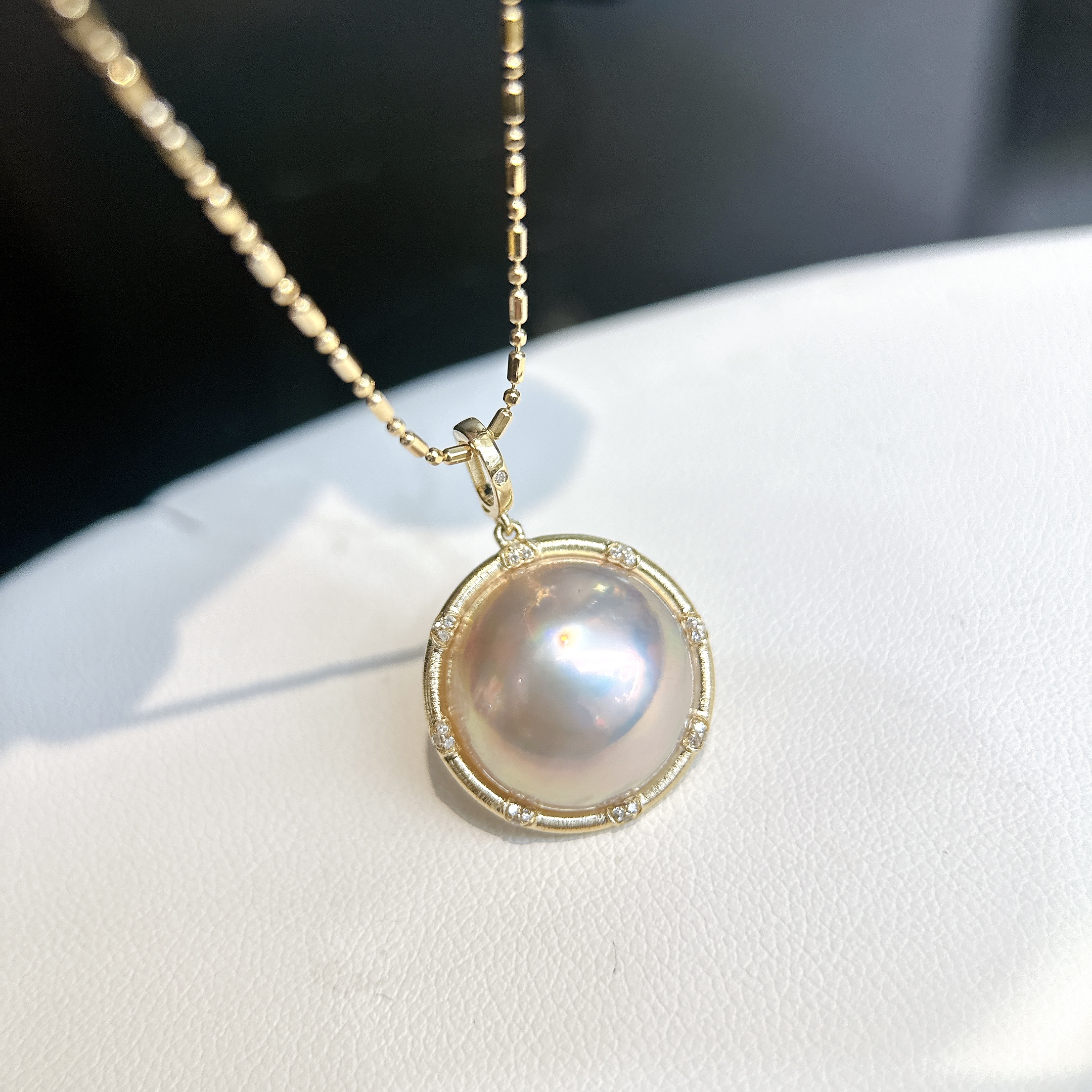 W10150丨【焦糖仙境】海水马贝吊坠 15-16mm 多样性/发一（赠银链）