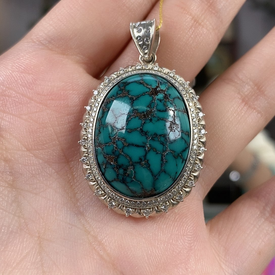 绿松石银S925镶嵌珠宝奇石