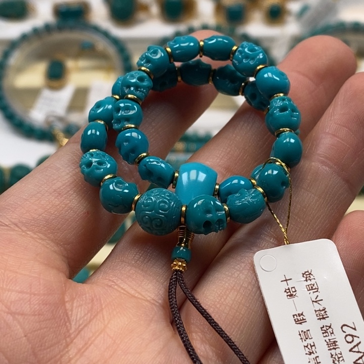 绿松石珠宝奇石18K金镶嵌AA92