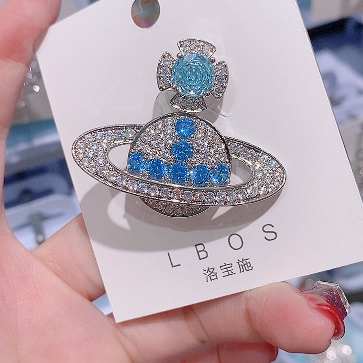 锆石铜合金星球胸针