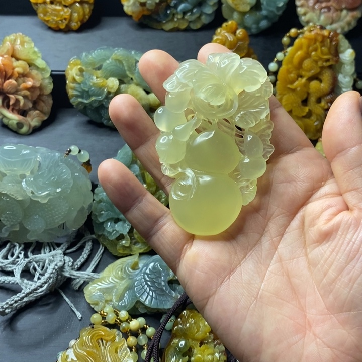 小***炮岫玉未镶嵌项链毛衣链