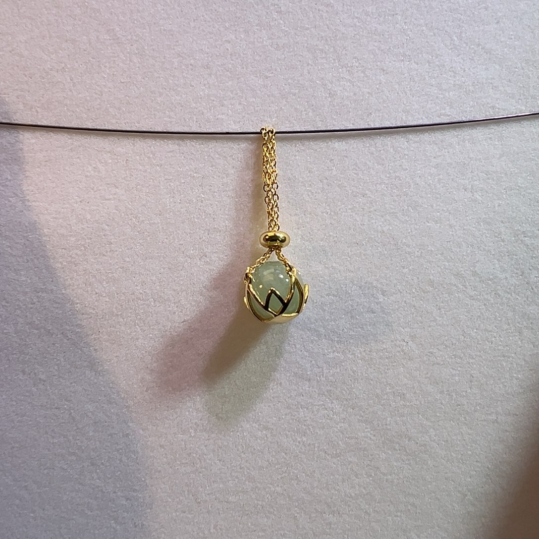 锂辉石吊坠银S925镶嵌冰紫猫眼绿锂辉灯笼设计款吊坠顶配稀有色