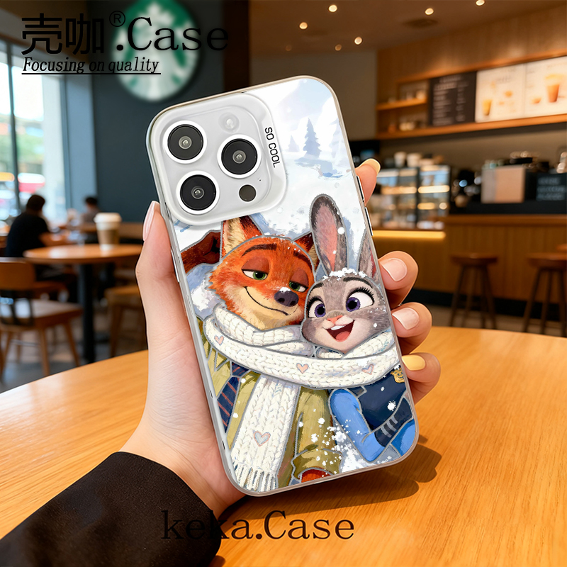 朱迪和尼克彩银壳适用苹果17手机壳15/16pro华为oppo小米vivo女款