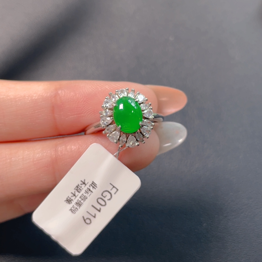 翡翠银S925镶嵌吊坠(不含链)