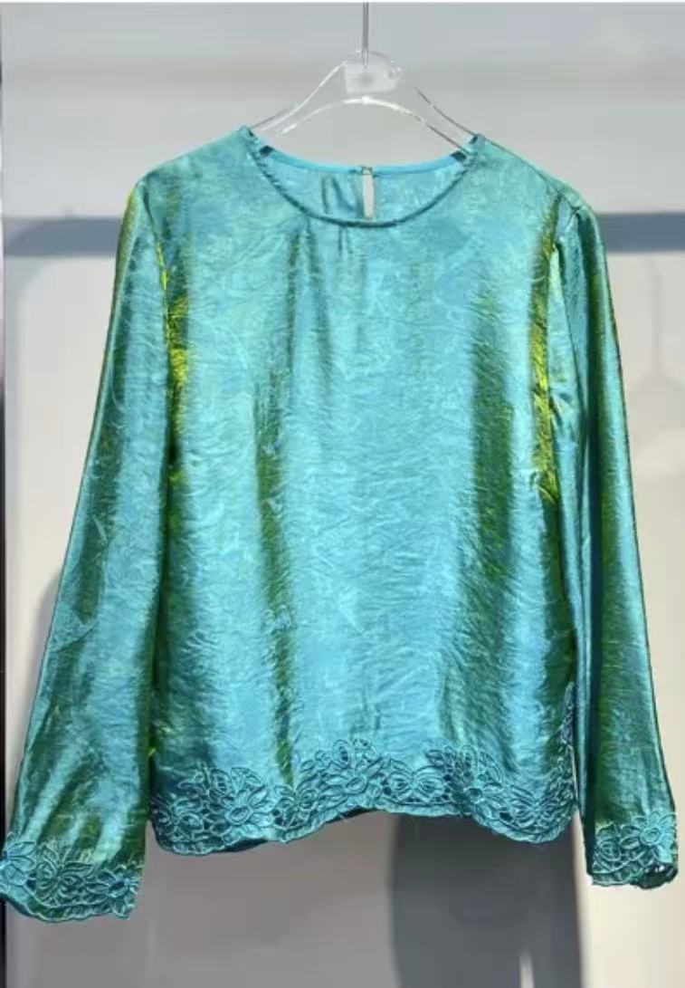 知喜  (浮光）2025新款新中式复古人丝汉服上衣