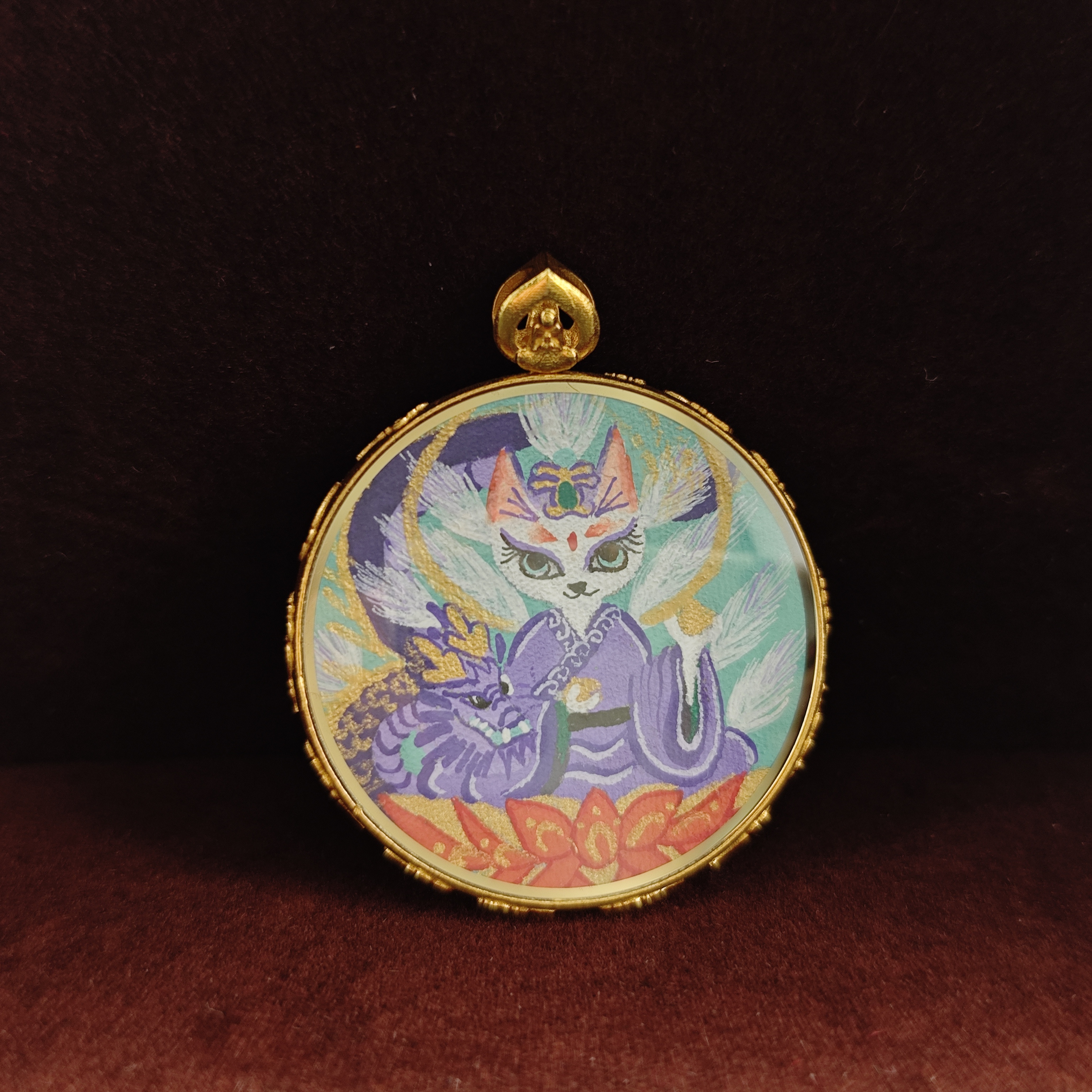 【慕城】（招牌九紫大助力）龙虎山赵老大凤九双X助力18K双面唐卡D042