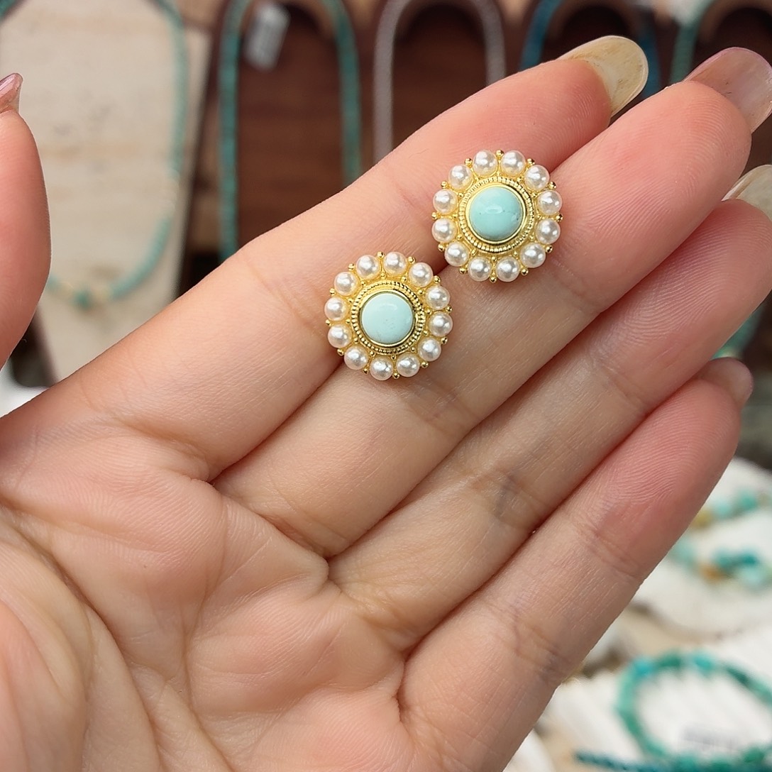 绿松石合金耳饰耳钉