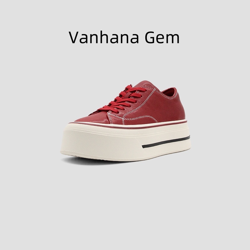VANHANA GEM新款厚底休闲百搭真皮欧洲站女鞋圆通厚底25399-1
