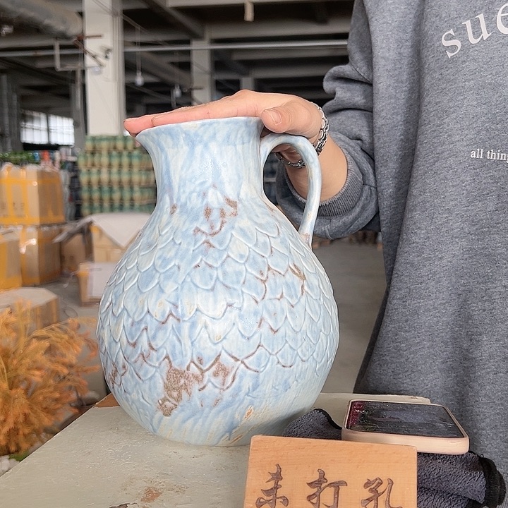 陶摆件景德镇陶瓷花瓶工厂高26口9