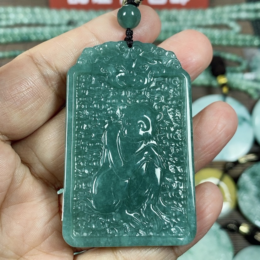【闪购商品】翡翠颈饰未镶嵌玉吊坠翡翠玉双面生肖猴