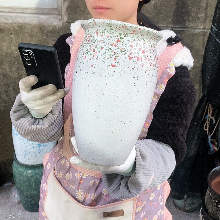 紫砂花盆瑕疵口15高25