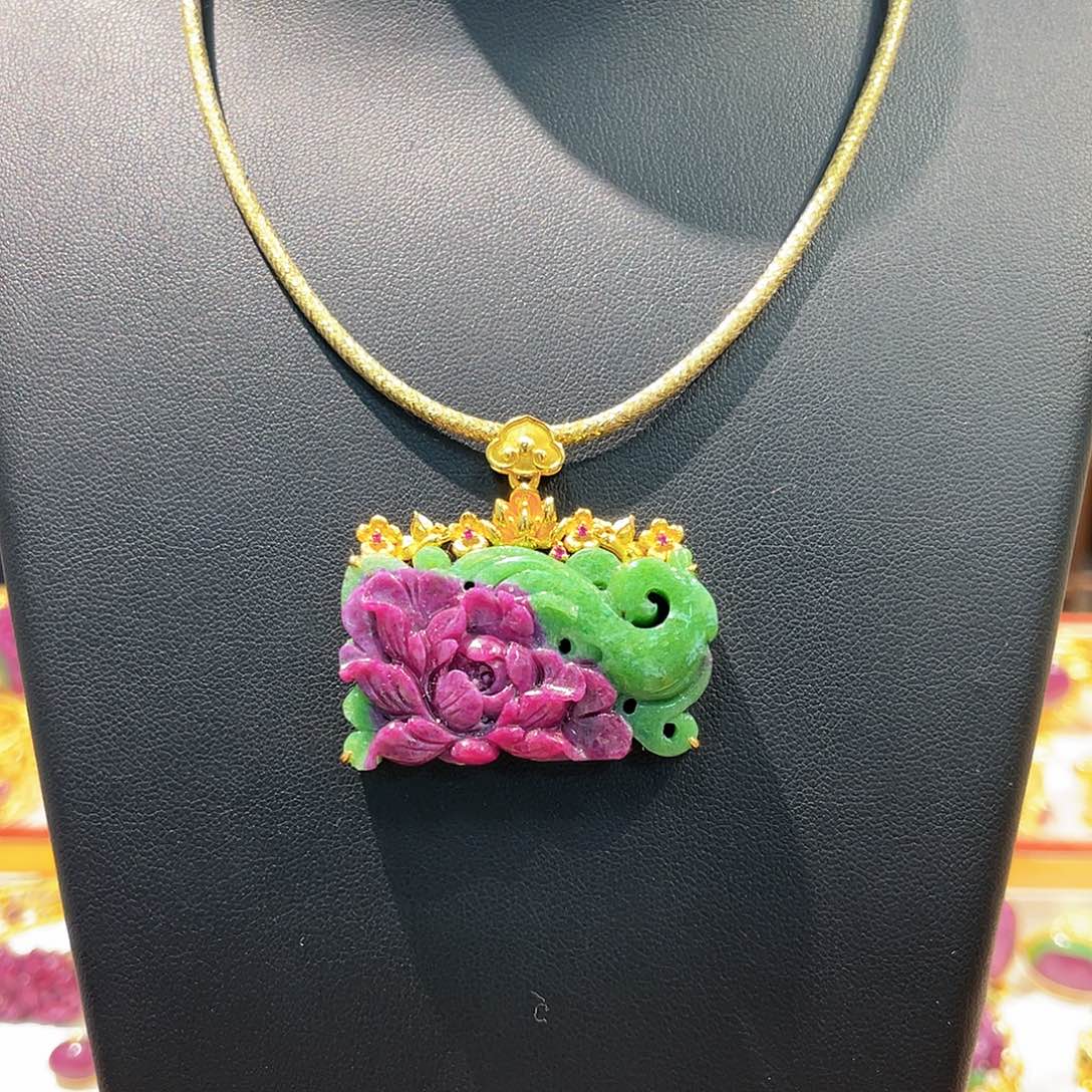 锦纶非金属吊坠红宝