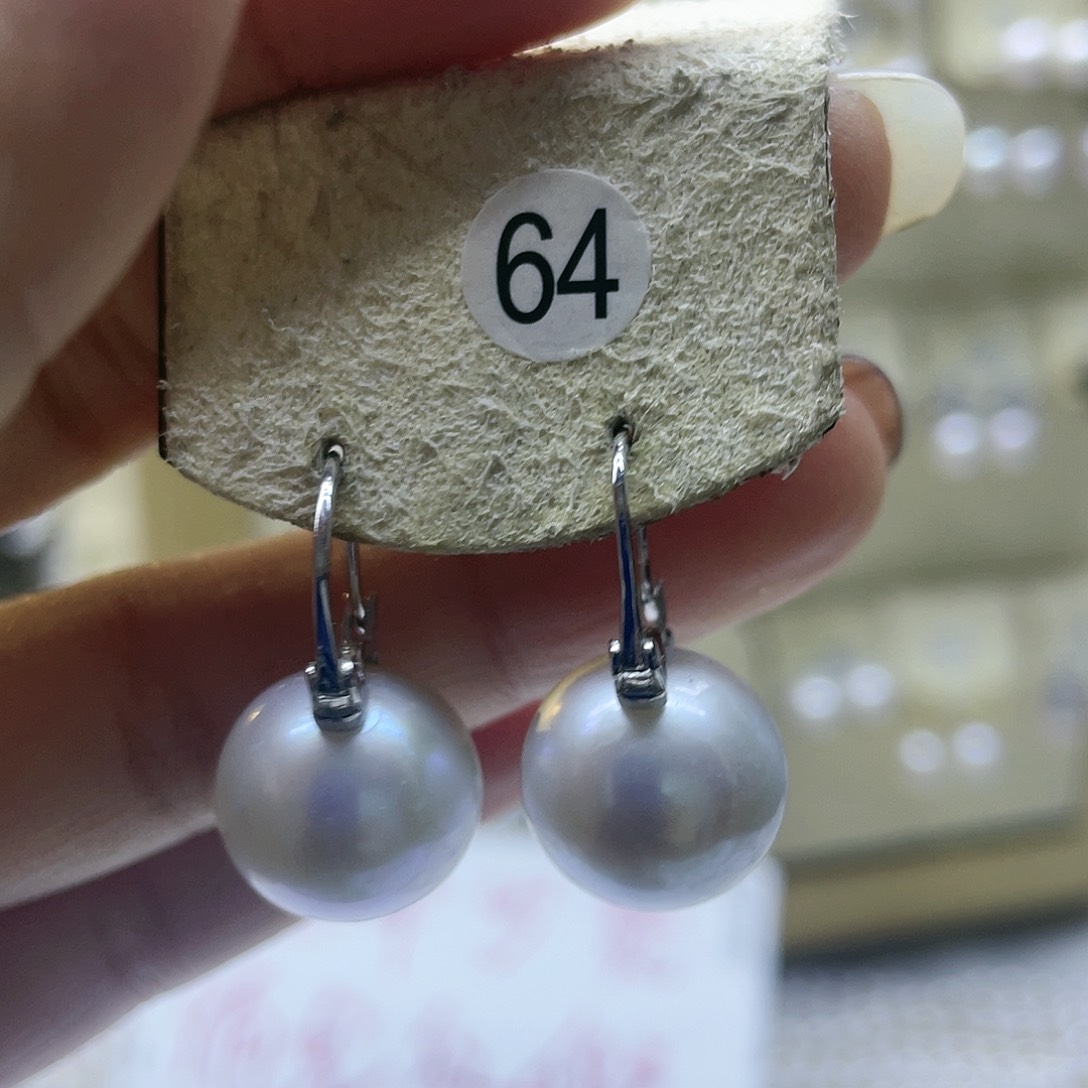 淡水珍珠耳饰银S925镶嵌