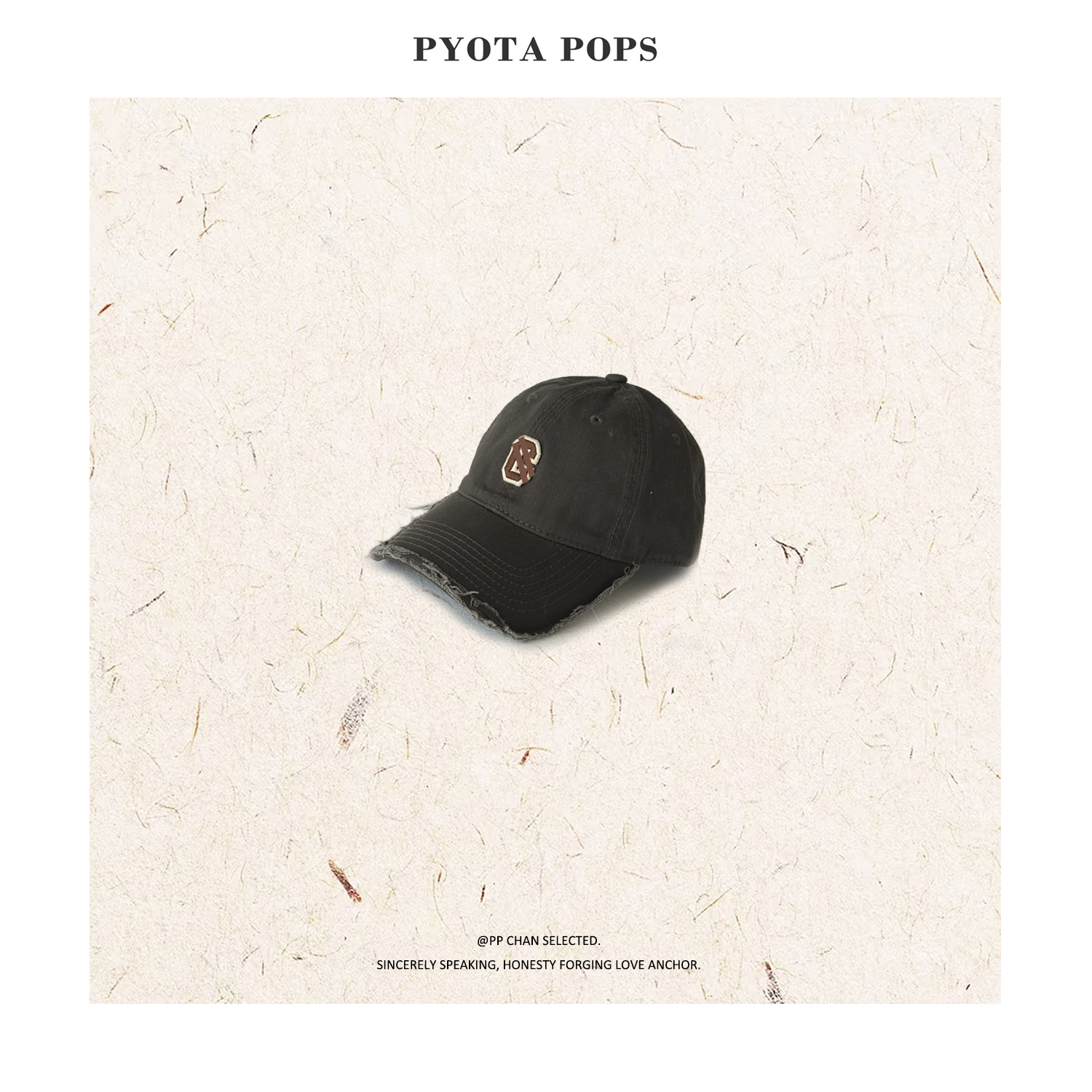 PYOTA【CC】春夏小众设计棒球帽 软顶加深宽破洞复古鸭舌帽 LL153