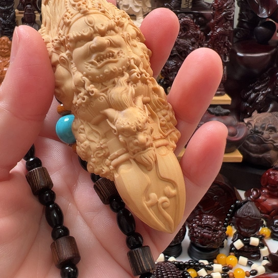 黄杨木10公分大黑天原木色