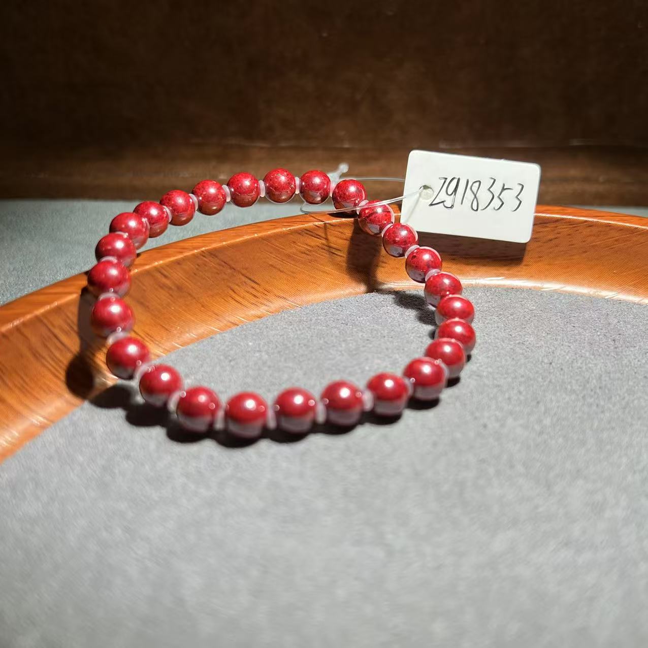 天然辰砂【张老斯珠宝】天然朱砂手串zg18353