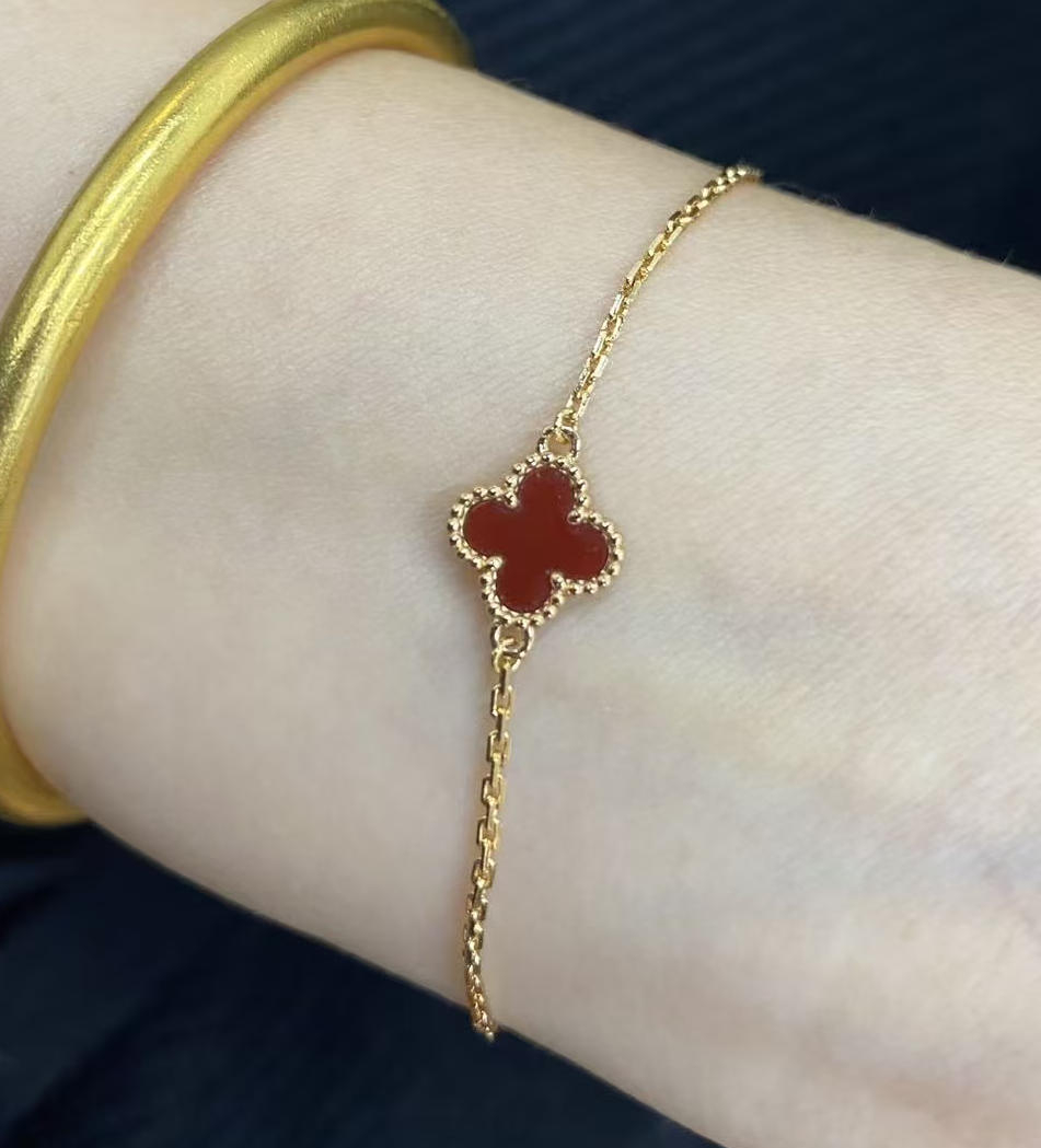 合金贝壳手链 高版！mini单花四叶草小手链