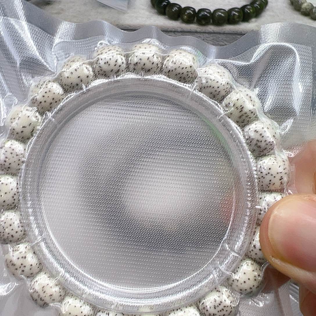 星月菩提手串27王者原脂白星月菩提单圈万字镶嵌10