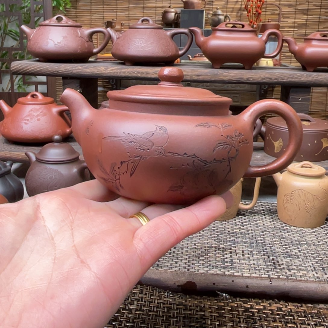 紫砂茶壶宜兴原矿紫砂手工制220