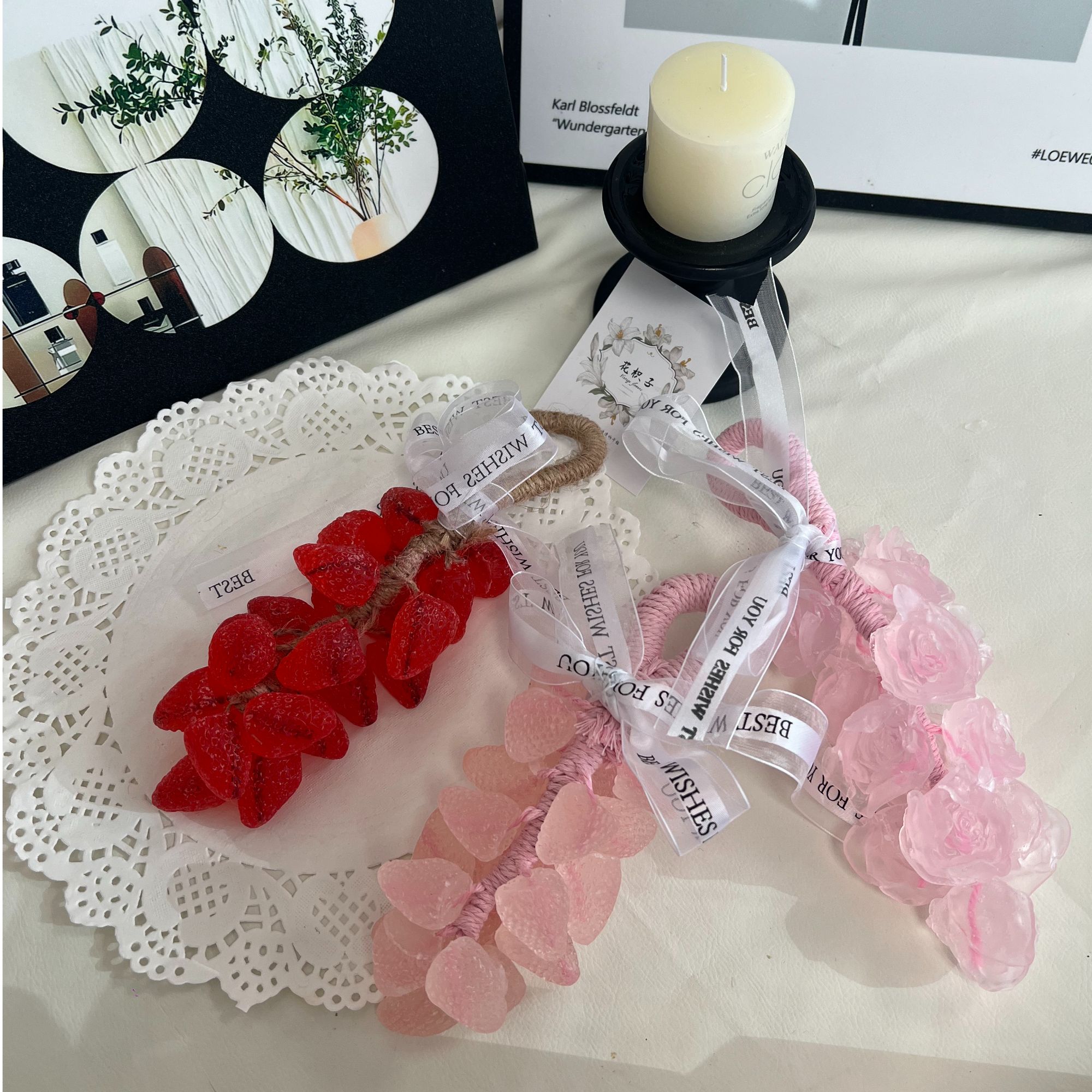 草莓串手工皂玫瑰花皂仿真香薰皂挂件送闺蜜创意生日礼物旅游沐浴