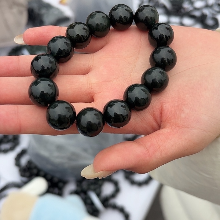 和田玉未镶嵌颈饰圆珠手串16