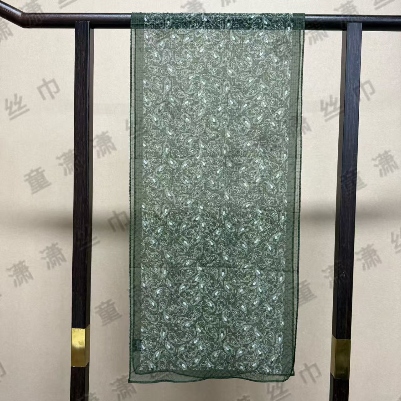 （绿色水滴腰果）新款皱皱纱30*155左右长巾围巾