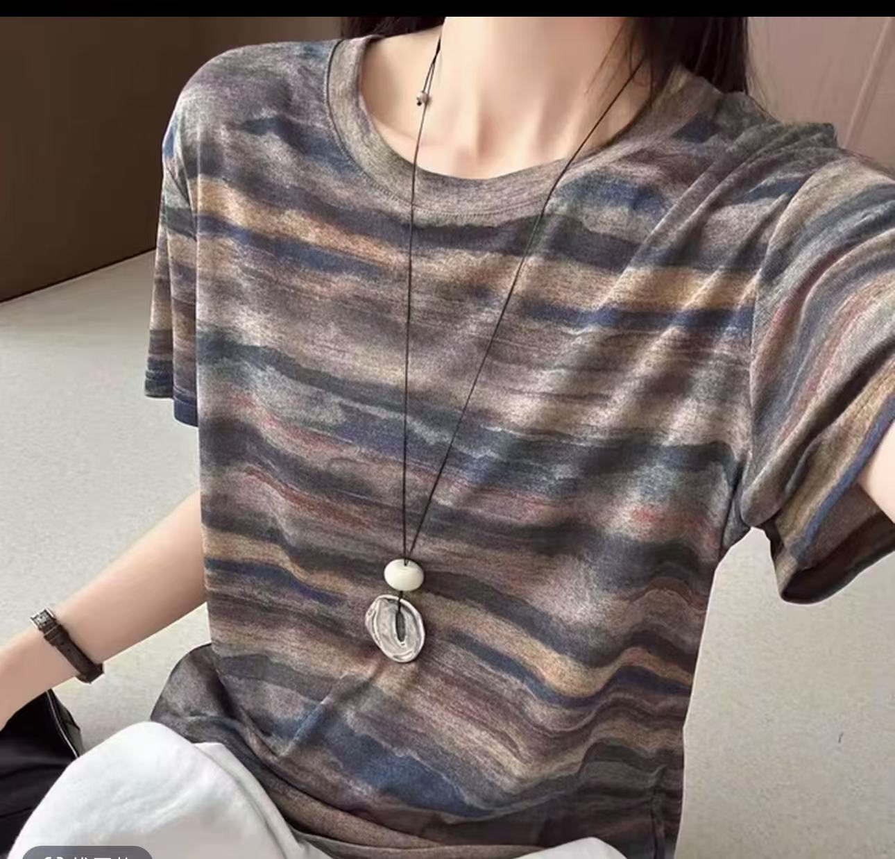 数码印花百搭上衣011117-3