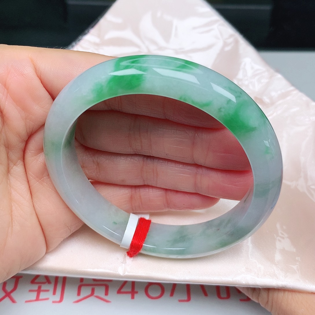 未镶嵌手镯翡翠飘阳绿13