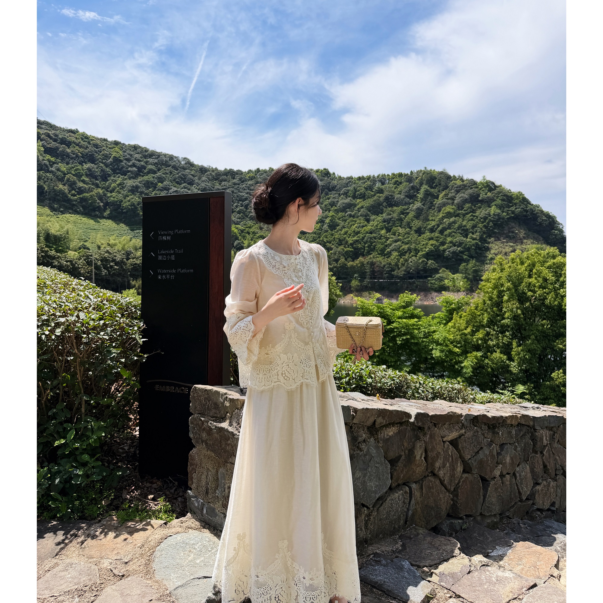 Zwinnie/詹维尼【永生花 全定制蕾丝边】莱赛尔天丝亚麻含吊带套装