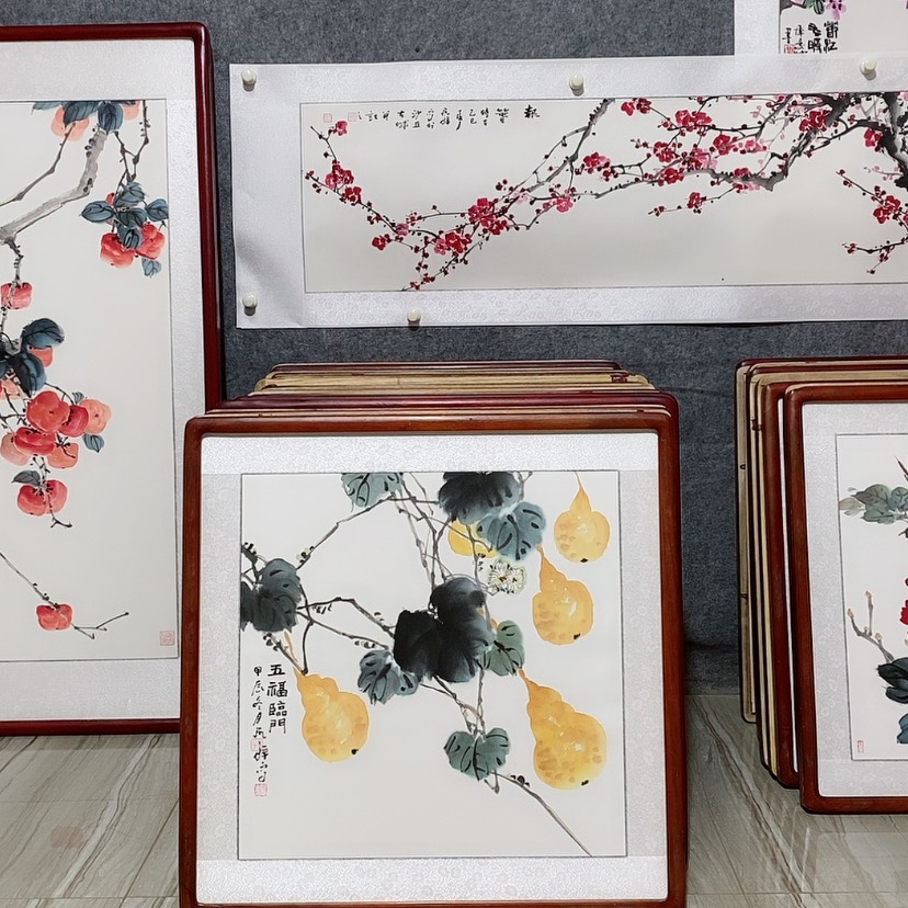 【闪购商品】国画书画作品带框65×65厘米