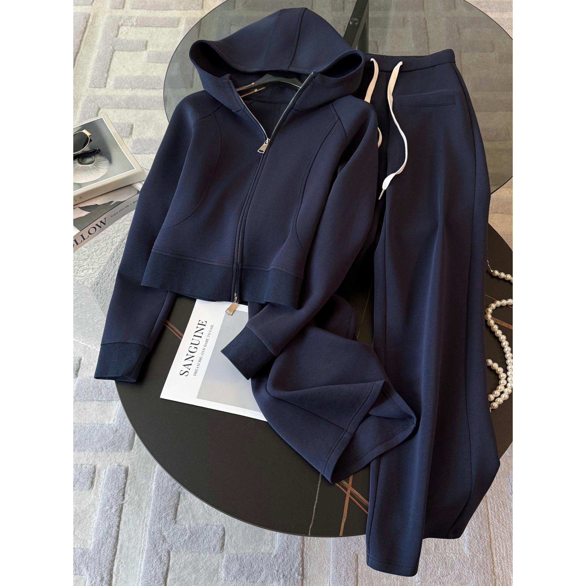 欧货休闲运动套装女秋2025年新款连帽卫衣阔腿裤爆款高级感两件套