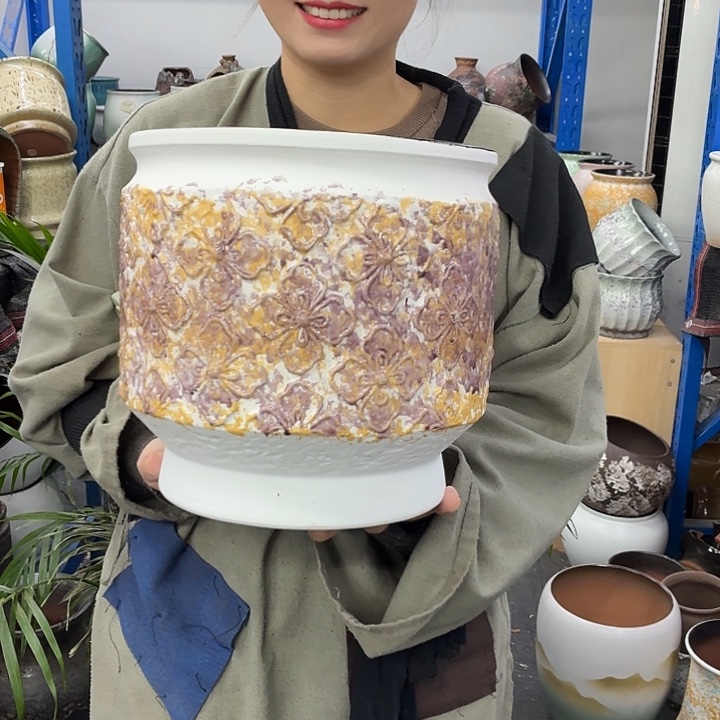 25×25 -粗陶花盆有孔买买买